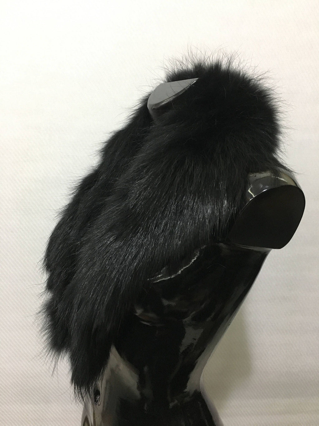 Natural raccon fur collar, black fur collar , black fur scarf ,luxury fur gift for women