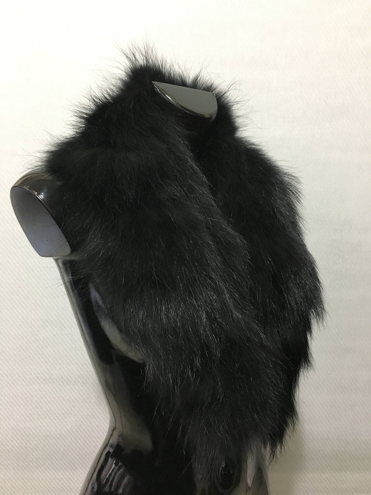 Natural raccon fur collar, black fur collar , black fur scarf ,luxury fur gift for women