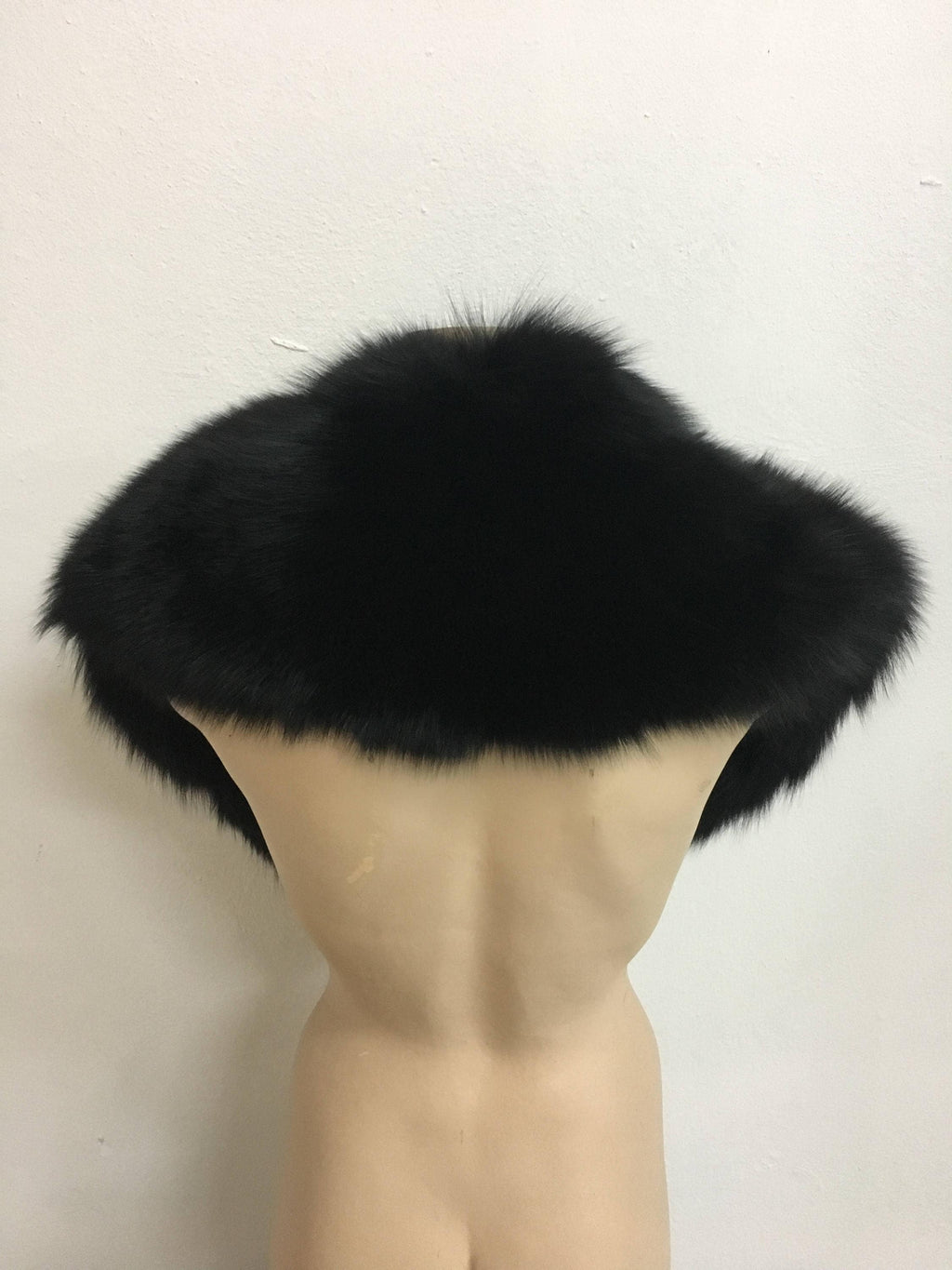 Black Fox Fur Collar & Detachable Fox Fur Cuffs , Sleeve Fur Cuffs and fur Collar, black Fur Coat collar / Gift For Her