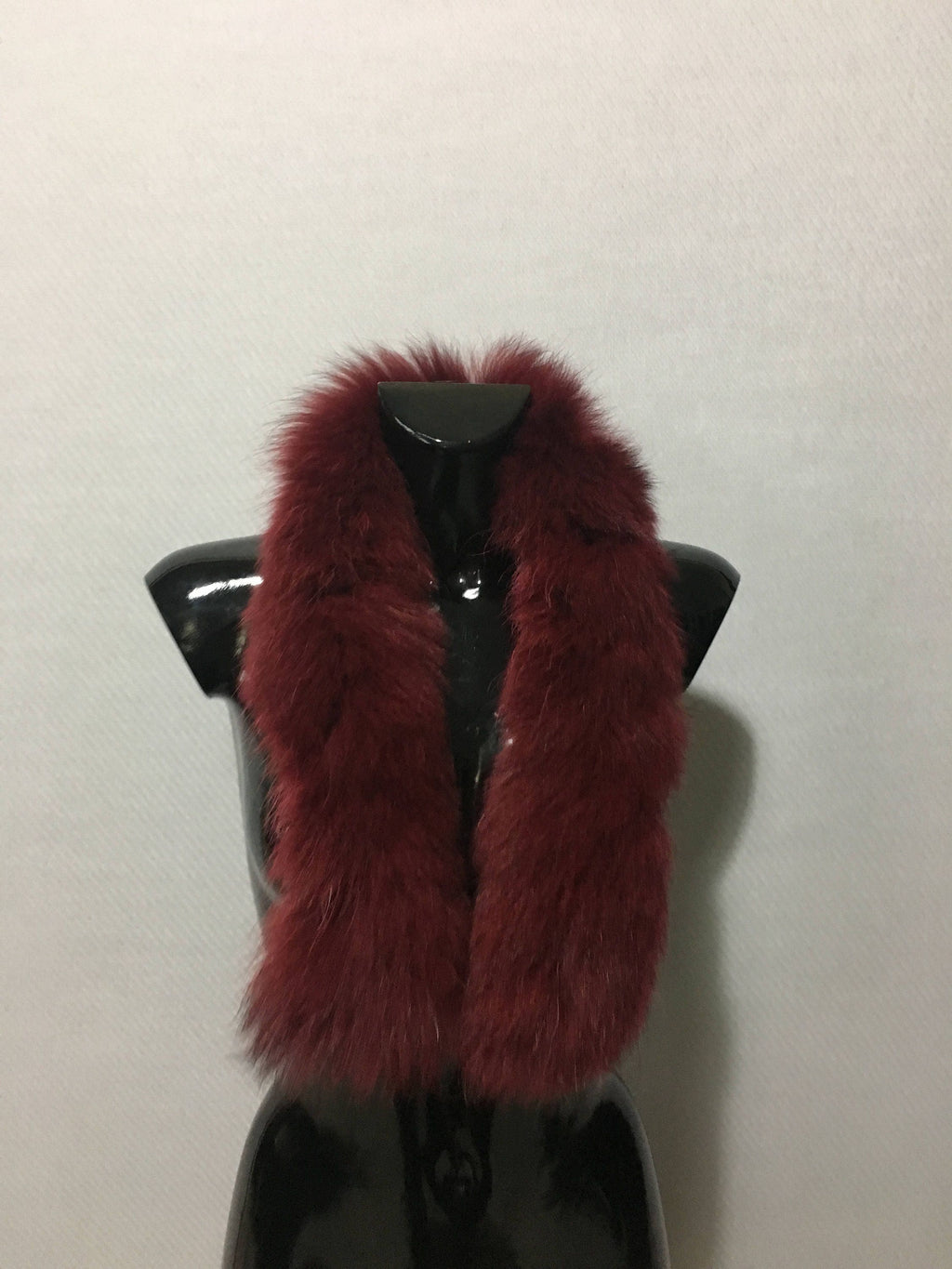 Real Natural Bordeaux Fox Fur Small Collar
