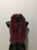 Real Natural Bordeaux Fox Fur Small Collar