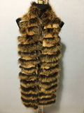 Real Natural Mustard Rabbit & Fox Fur Scarf - Collar