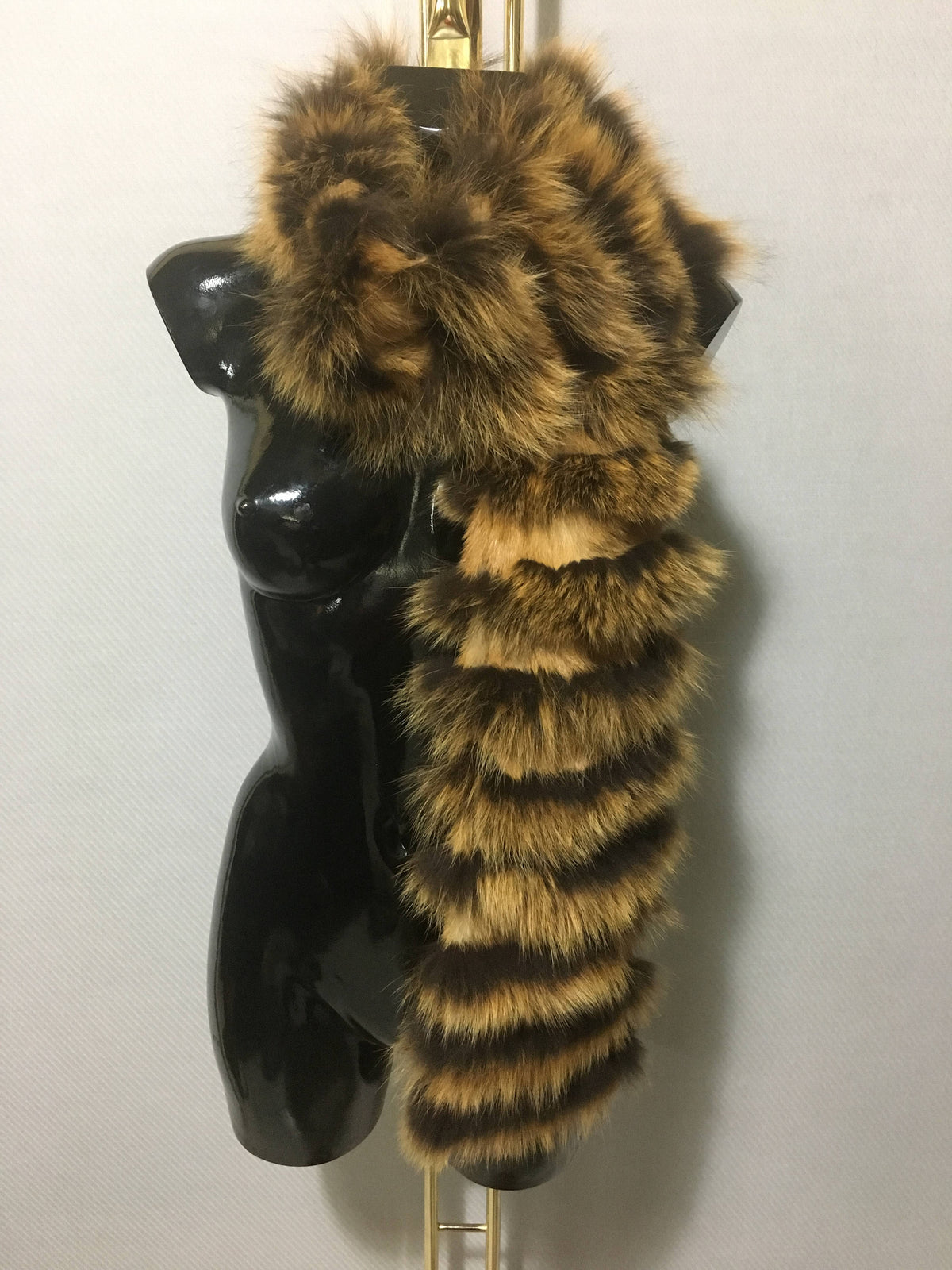 Real Natural Mustard Rabbit & Fox Fur Scarf - Collar