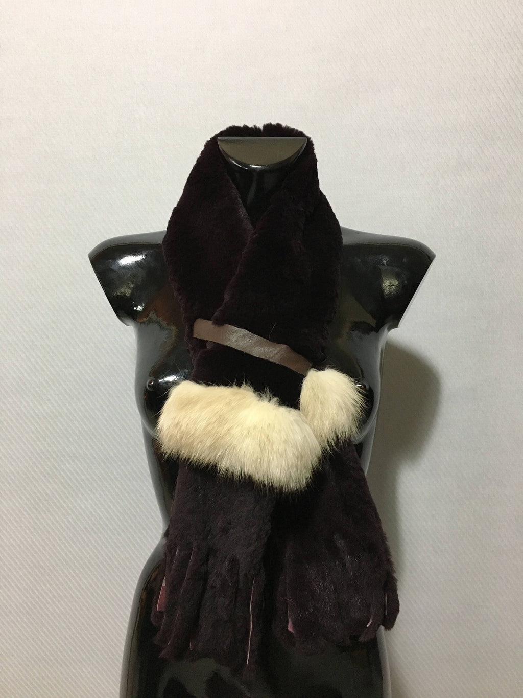 Rex rabbit With Fox Real Fur Scarf