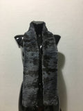 Real Rex rabbit Fur Scarf Gray black color