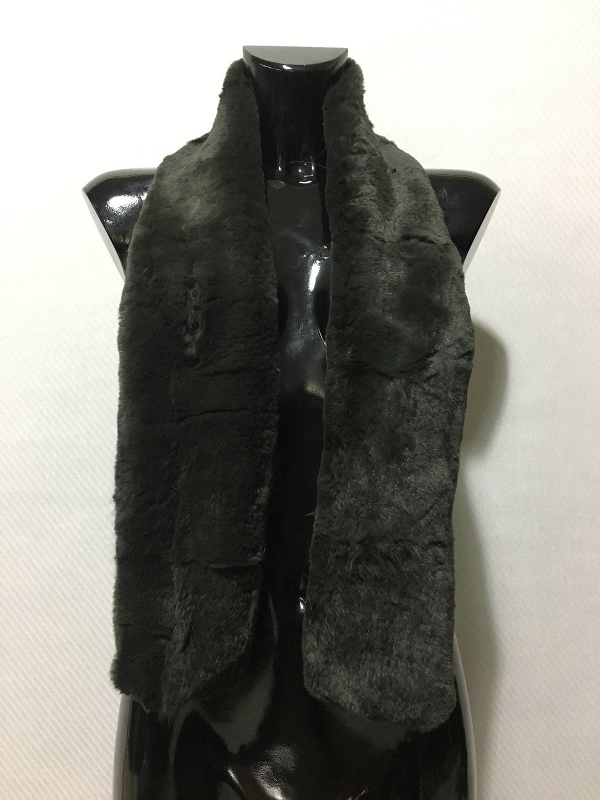 Dark Green Rex Rabbit rabbit Real Fur Scarf