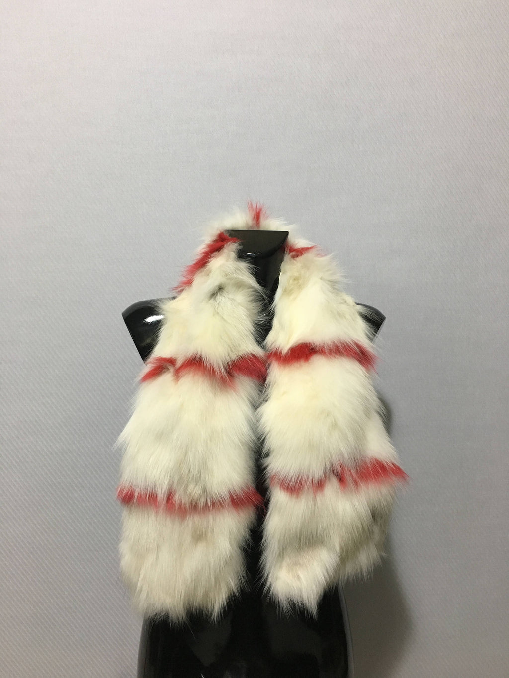 White cream and Red Fox Fur Collar- Scarf
