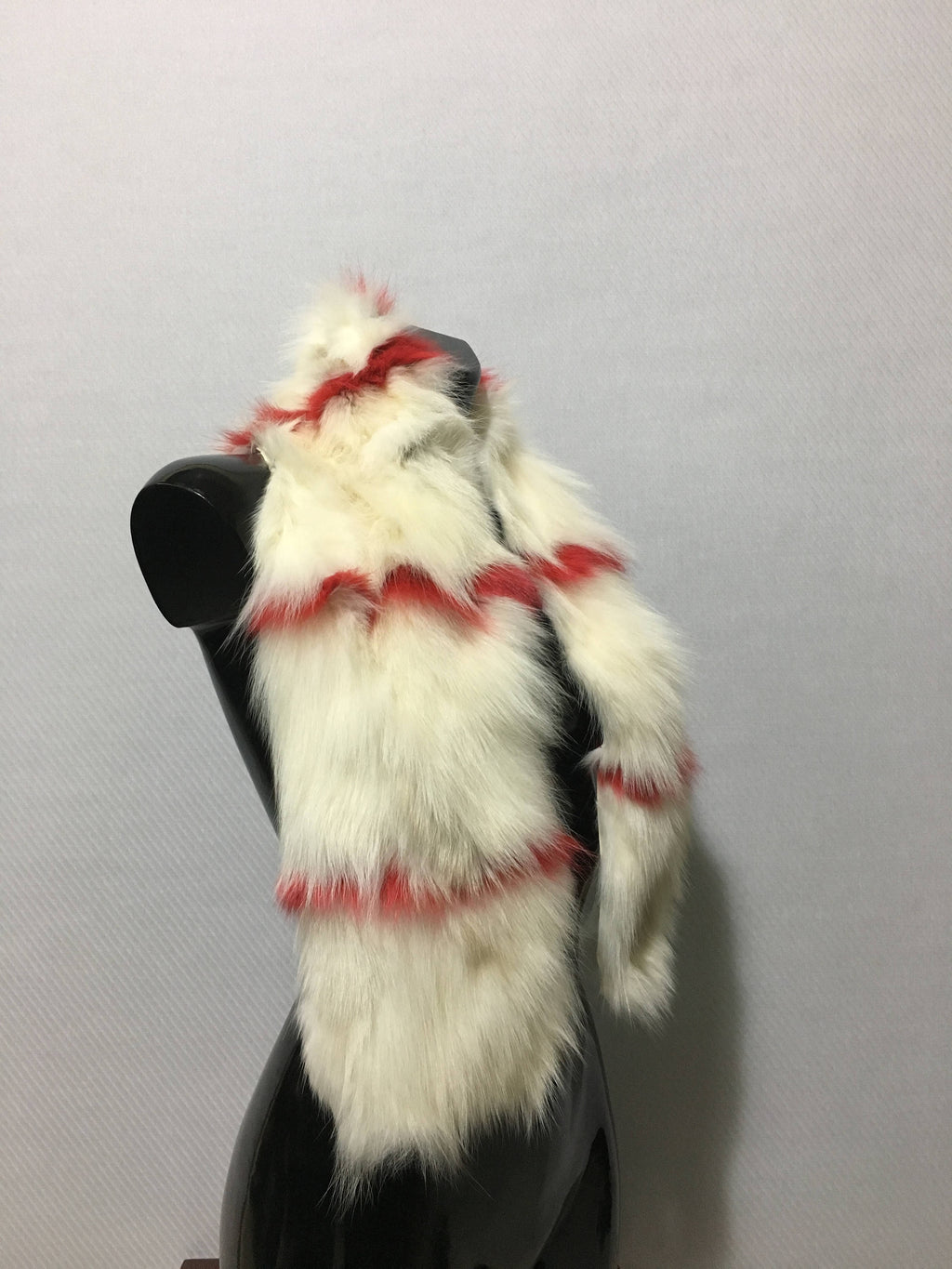 White cream and Red Fox Fur Collar- Scarf