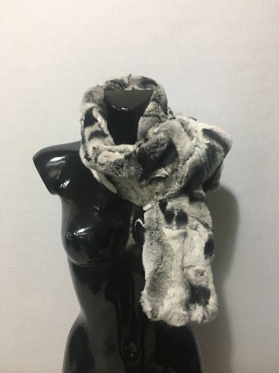 Rex rabbit  Fur Scarf , Luxury Gift , Gray Fur Neck Wrap, Winter scarf,Women chunky scarf,Real fur scarf Luxury Gift For Her