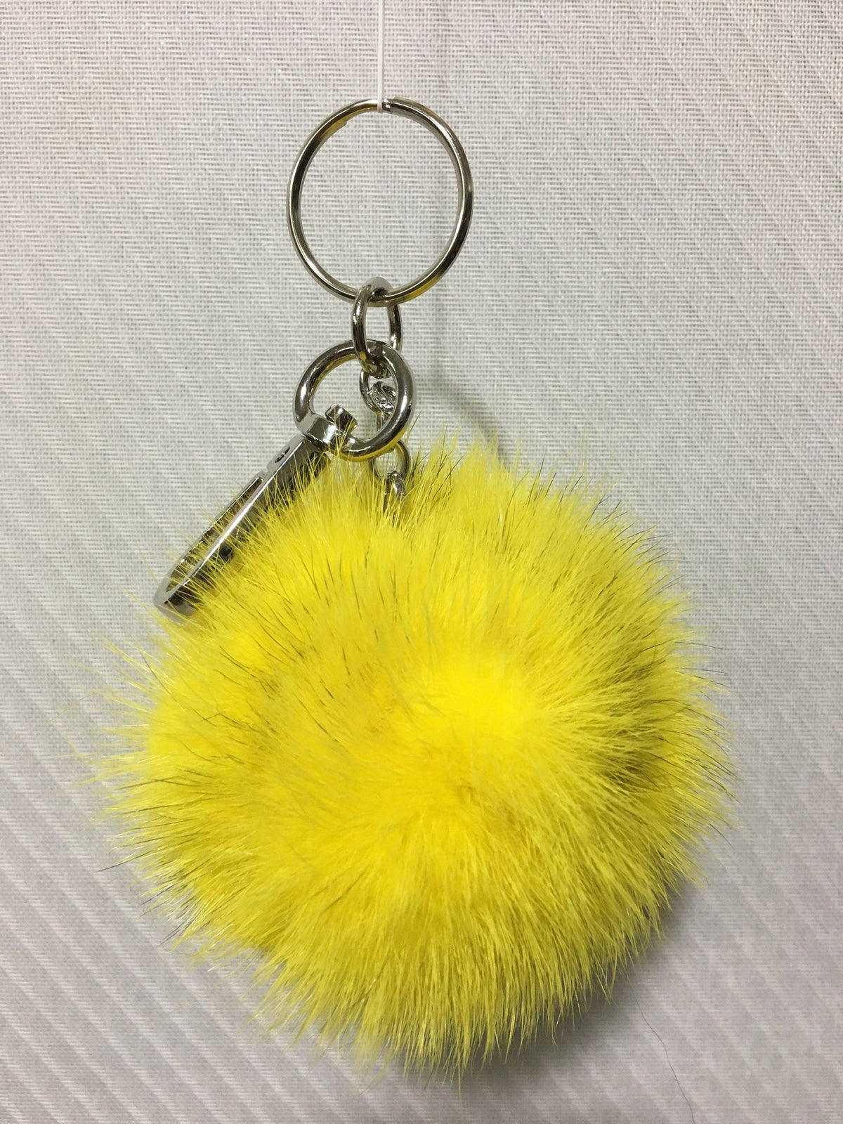 Fur pom pom,Yellow Fur keychain,Mink Fur,furmink pom pom,bagcharm,Mink Fur keychain,Furry key chains