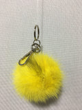 Fur pom pom,Yellow Fur keychain,Mink Fur,furmink pom pom,bagcharm,Mink Fur keychain,Furry key chains