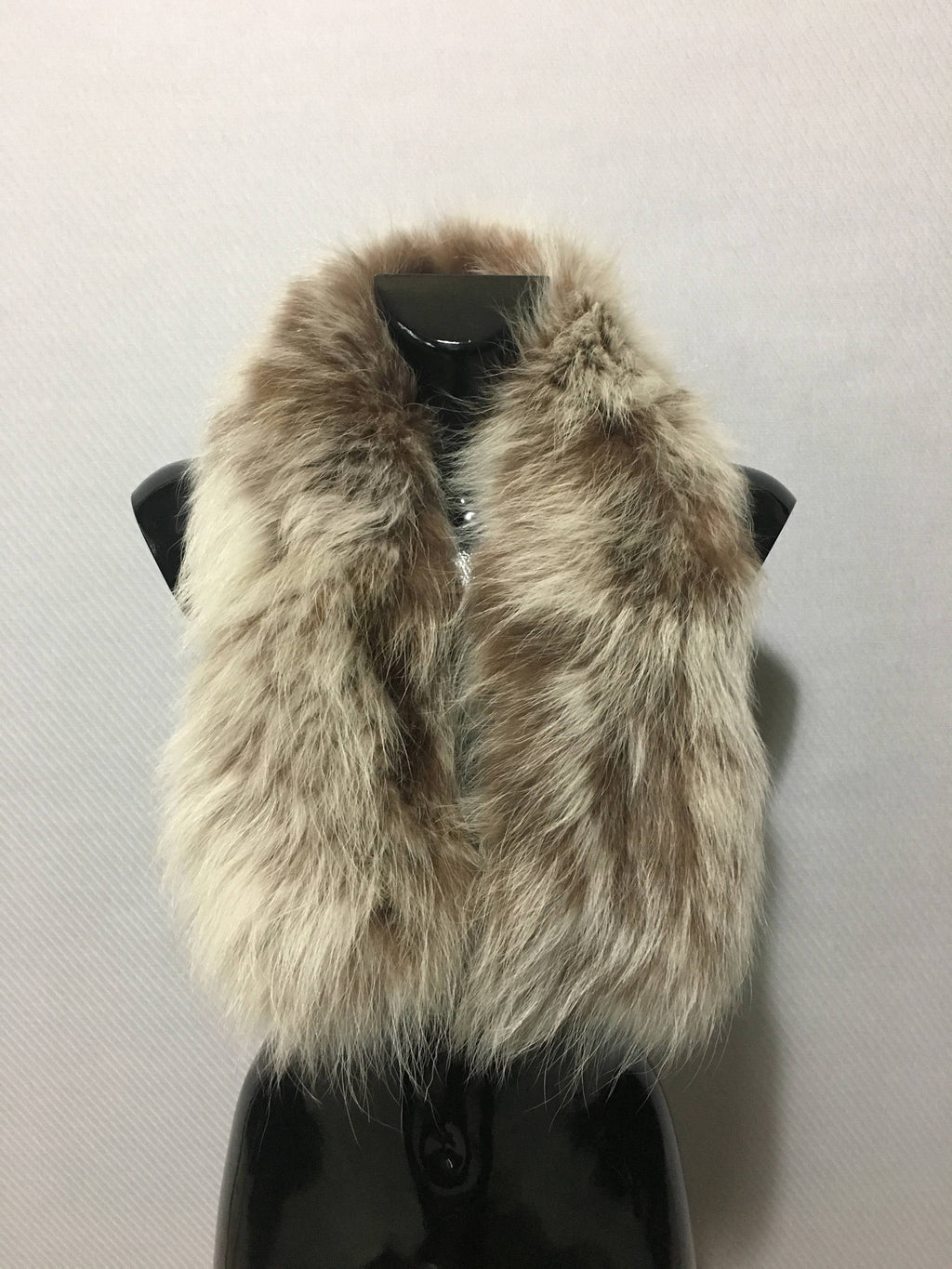 Genuine Real Beige Fox Fur Small Collar, Fur collar, Fur trim For hood, Hood Trim detachable,Fur Accessory