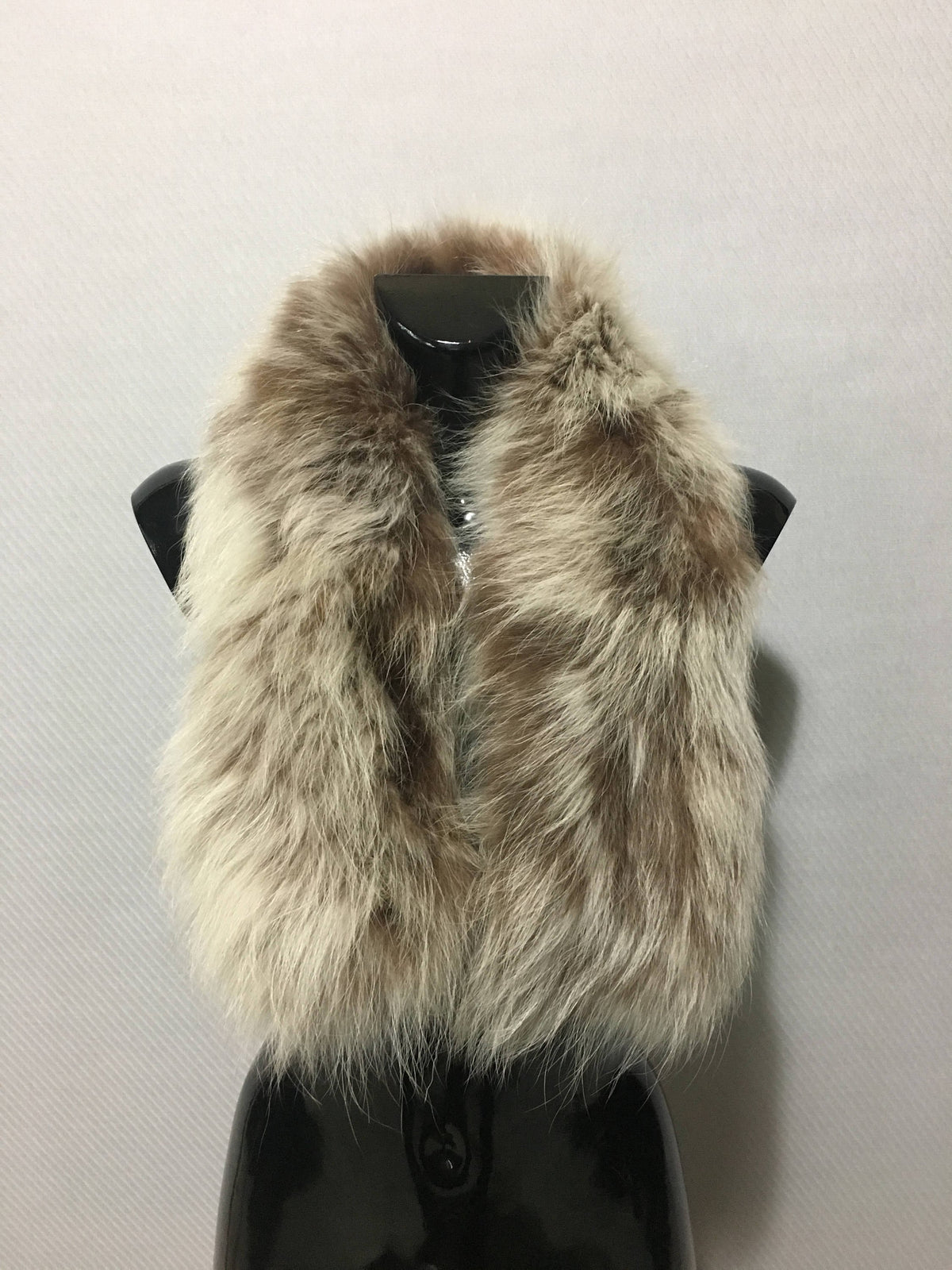 Genuine Real Beige Fox Fur Small Collar, Fur collar, Fur trim For hood, Hood Trim detachable,Fur Accessory
