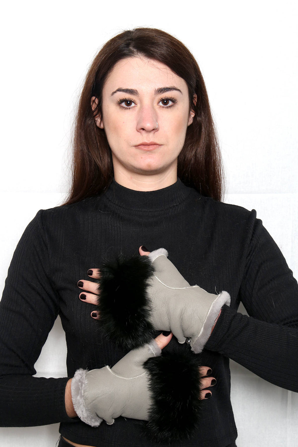 Sheepskin Gloves Fingerless In One Size
