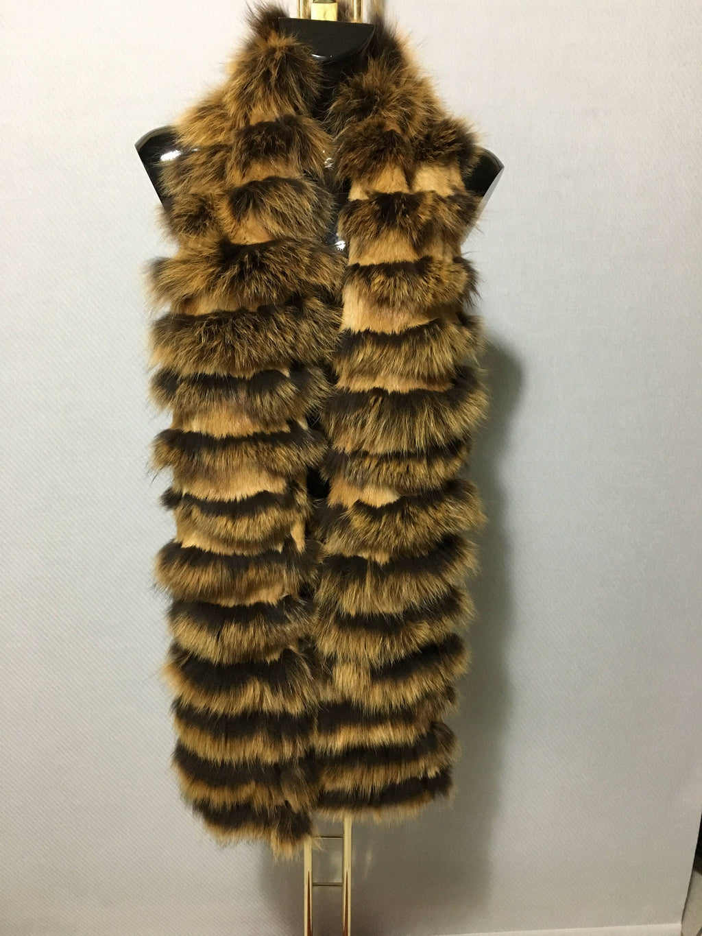 Real Natural Mustard Rabbit & Fox Fur Scarf - Collar