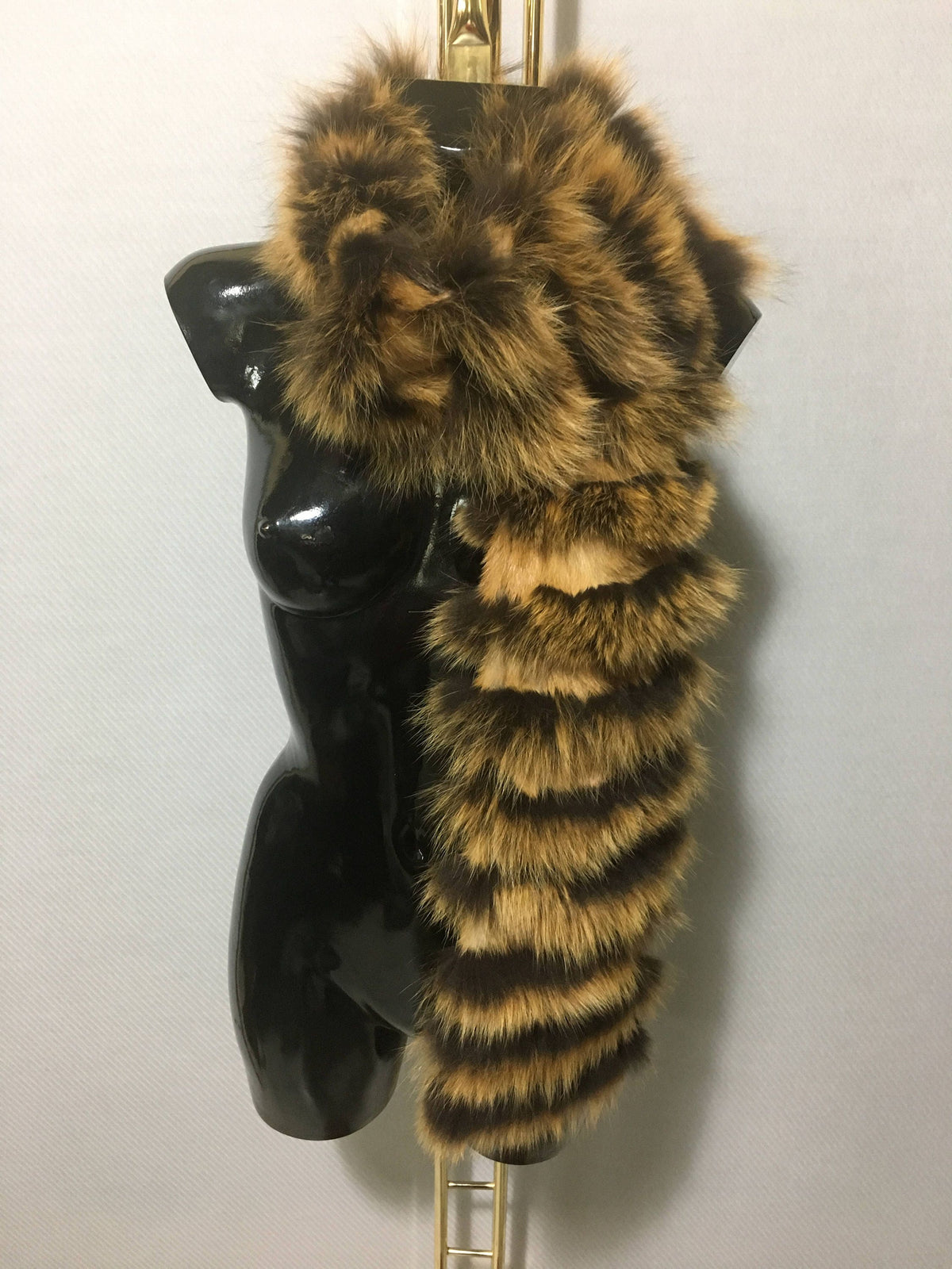 Real Natural Mustard Rabbit & Fox Fur Scarf - Collar