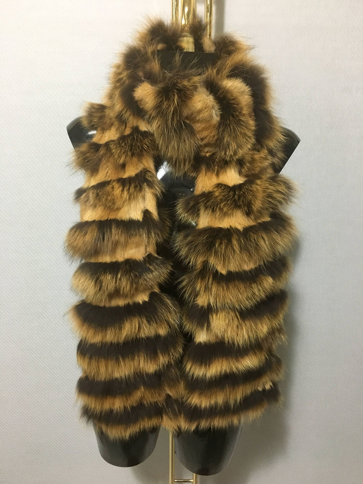 Real Natural Mustard Rabbit & Fox Fur Scarf - Collar