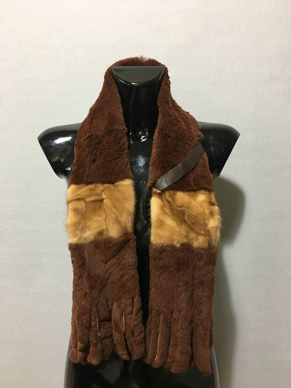 Rex rabbit With mink  Real Fur Scarf