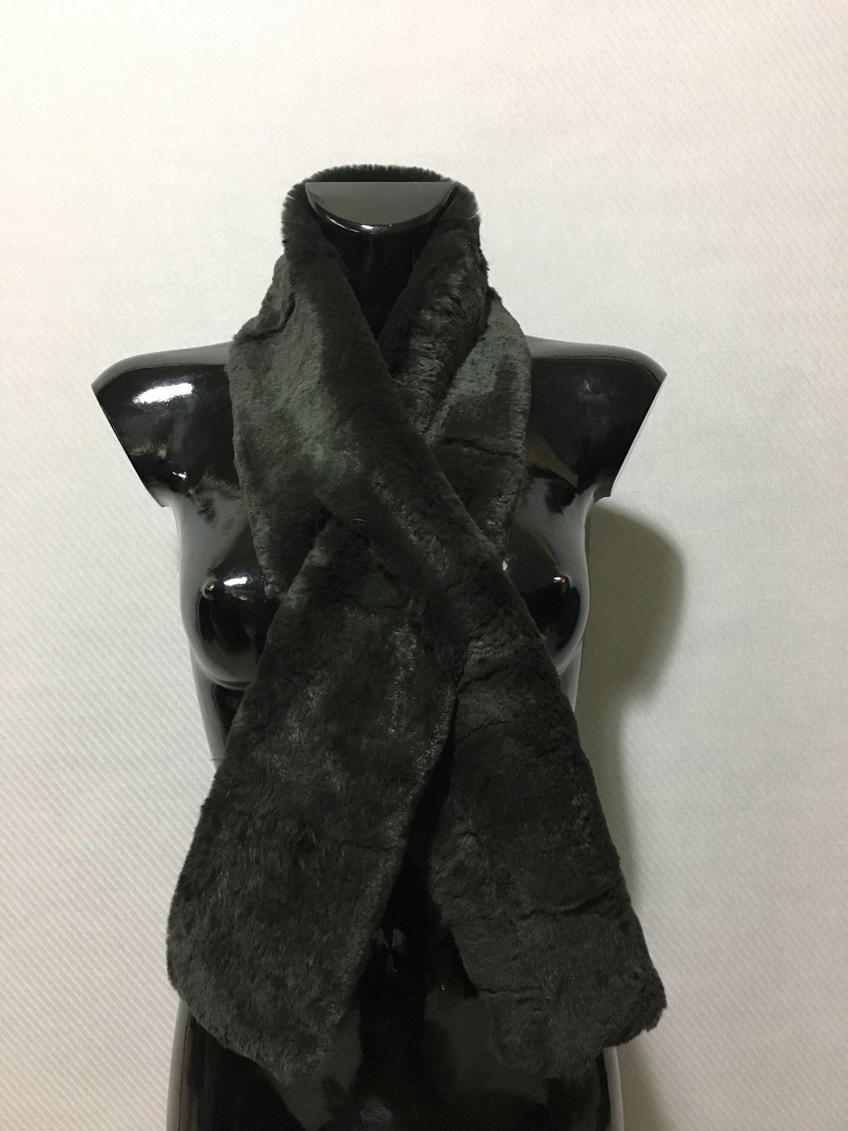 Dark Green Rex Rabbit rabbit Real Fur Scarf