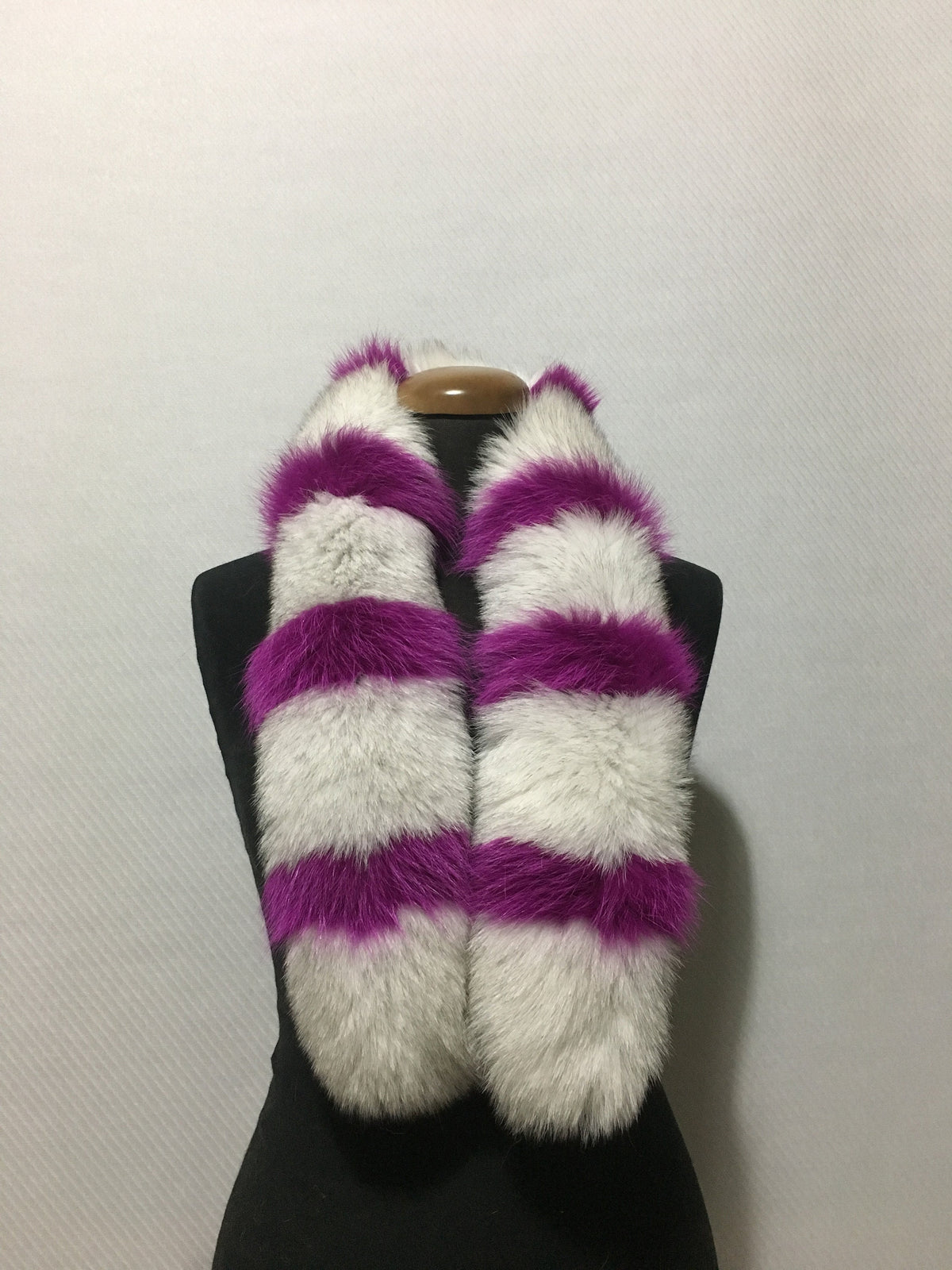 Beautiful purple-white  Fox Fur Collar - Scarf- Hood trim, Fur Trim For Hood, Hood fox trim,