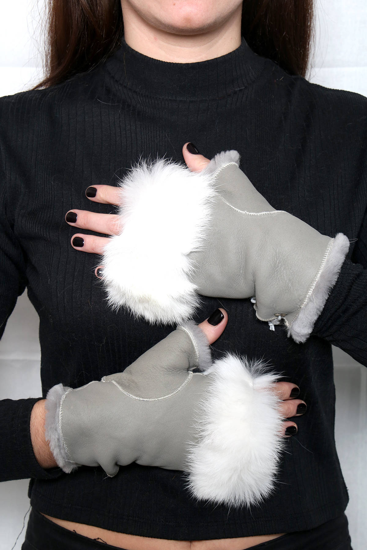 Shearling fingerless gloves , Sheepskin  gloves, fingerless gloves for women , luxury gift for women