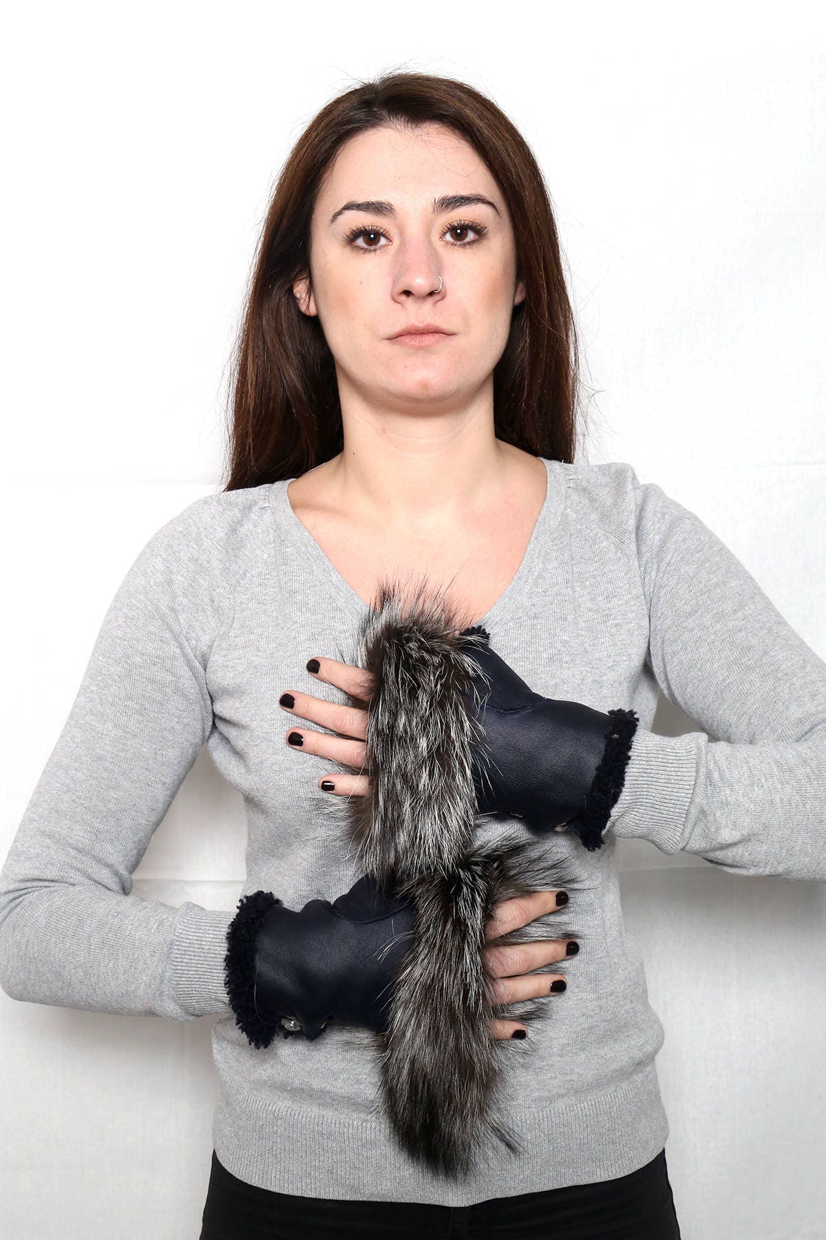 Sheepskin Gloves Fingerless, Shearling fur gloves , Realy Warm gloves , leather gloves fingerless