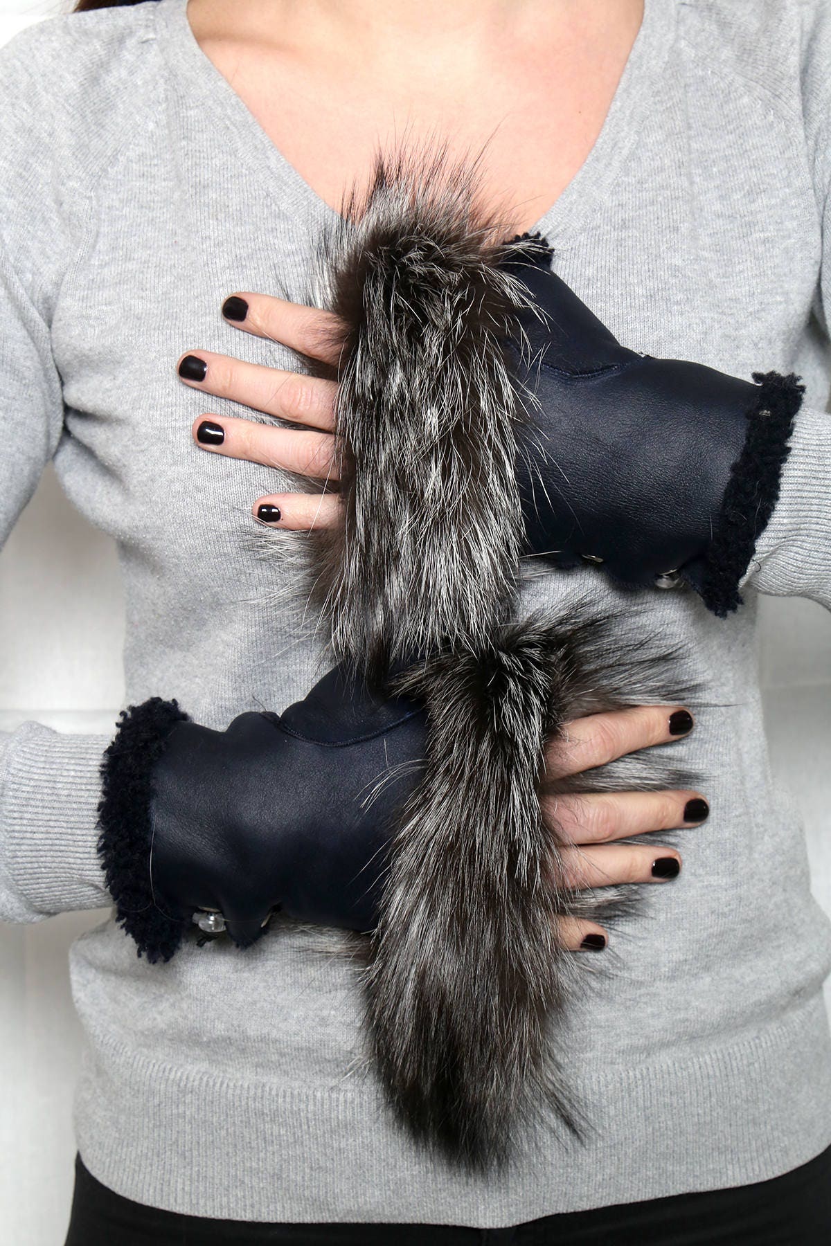 Sheepskin Gloves Fingerless, Shearling fur gloves , Realy Warm gloves , leather gloves fingerless