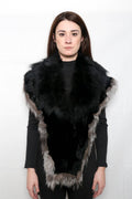 beautiful Real Black & brown Fox Fur Big Collar