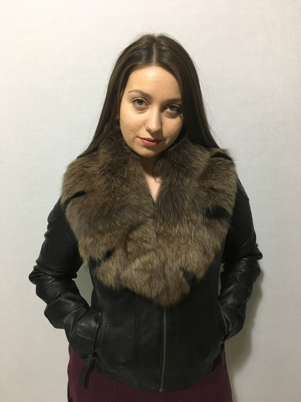 Gorgeous Brown With Black Strips  Fox Fur Collar,Fox Fur , Real Fox Fur ,Coat collar , Winter Fur Collar detachable