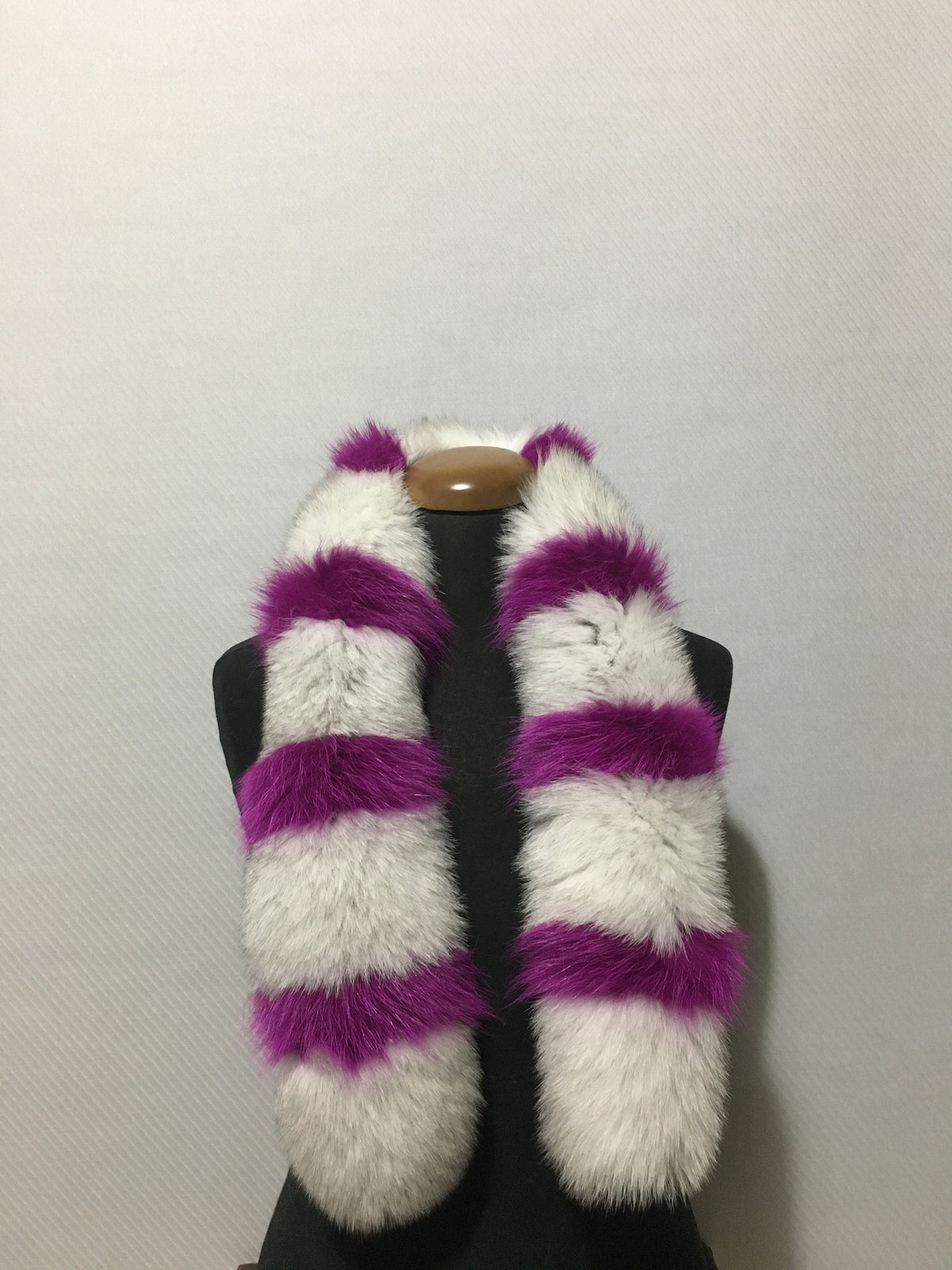 Beautiful purple-white  Fox Fur Collar - Scarf- Hood trim, Fur Trim For Hood, Hood fox trim,