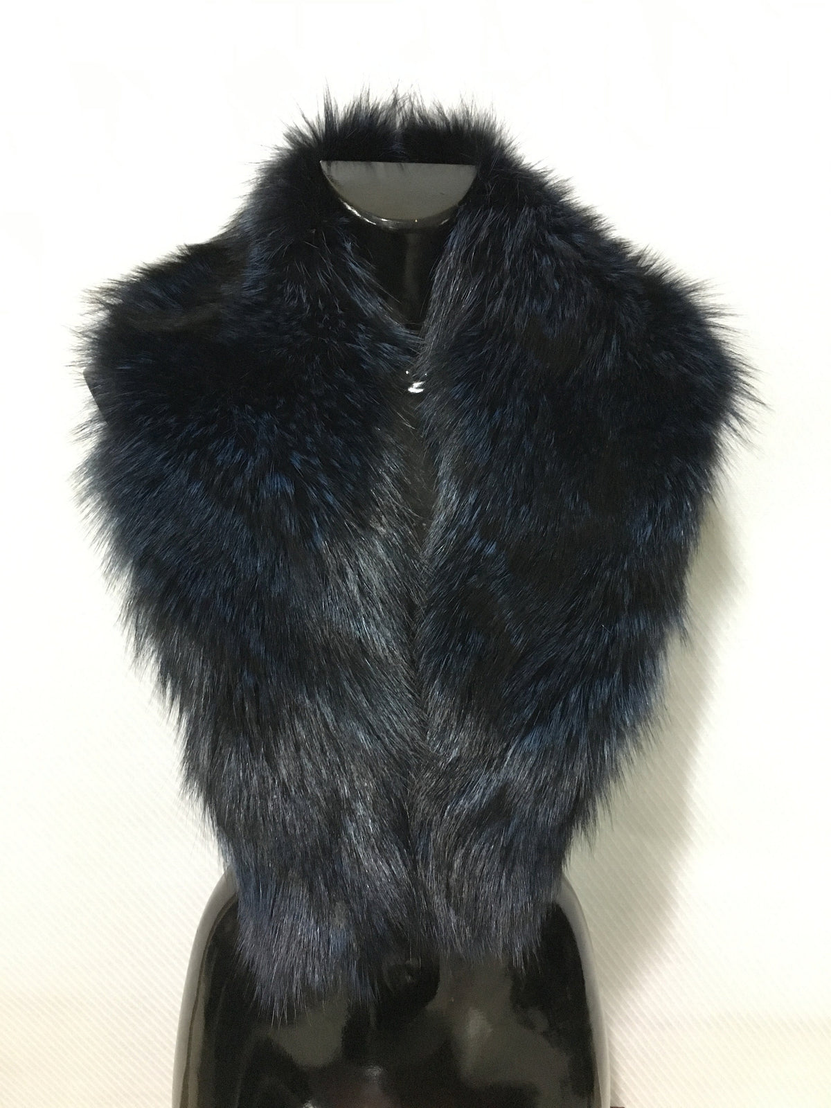 Gorgeous Real Natural Blue Black Color Fox Fur Collar