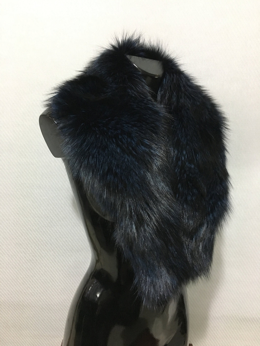Gorgeous Real Natural Blue Black Color Fox Fur Collar