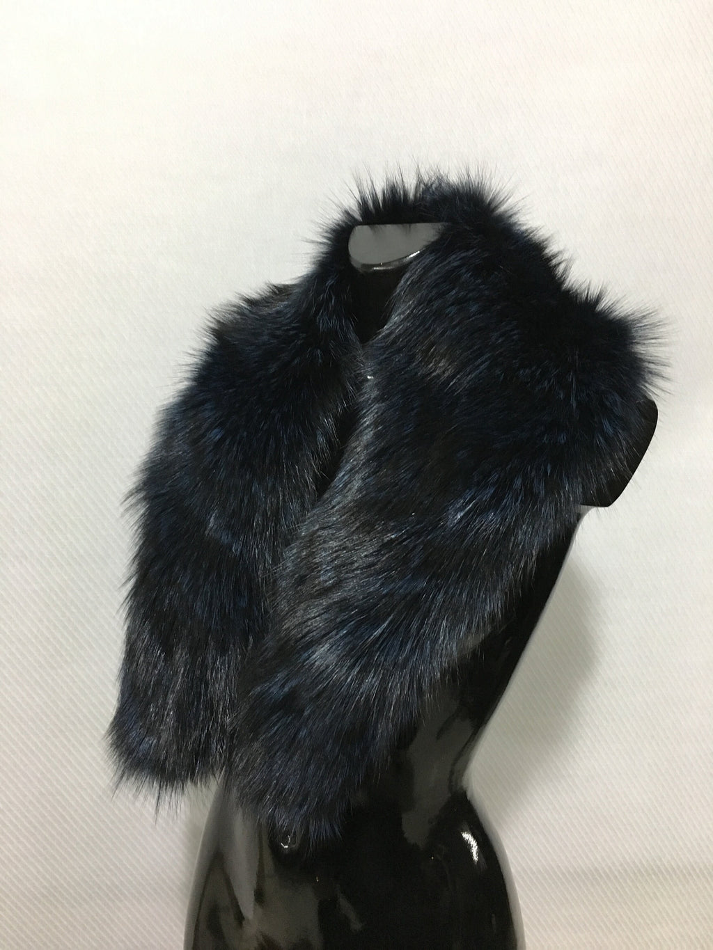 Gorgeous Real Natural Blue Black Color Fox Fur Collar