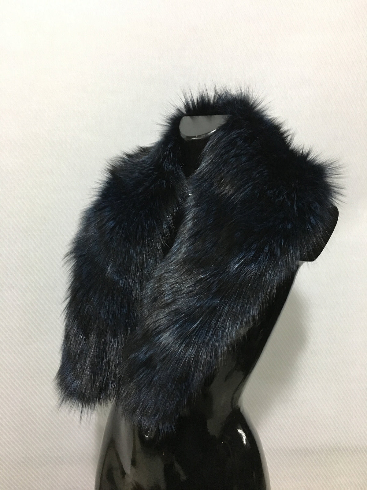 Gorgeous Real Natural Blue Black Color Fox Fur Collar