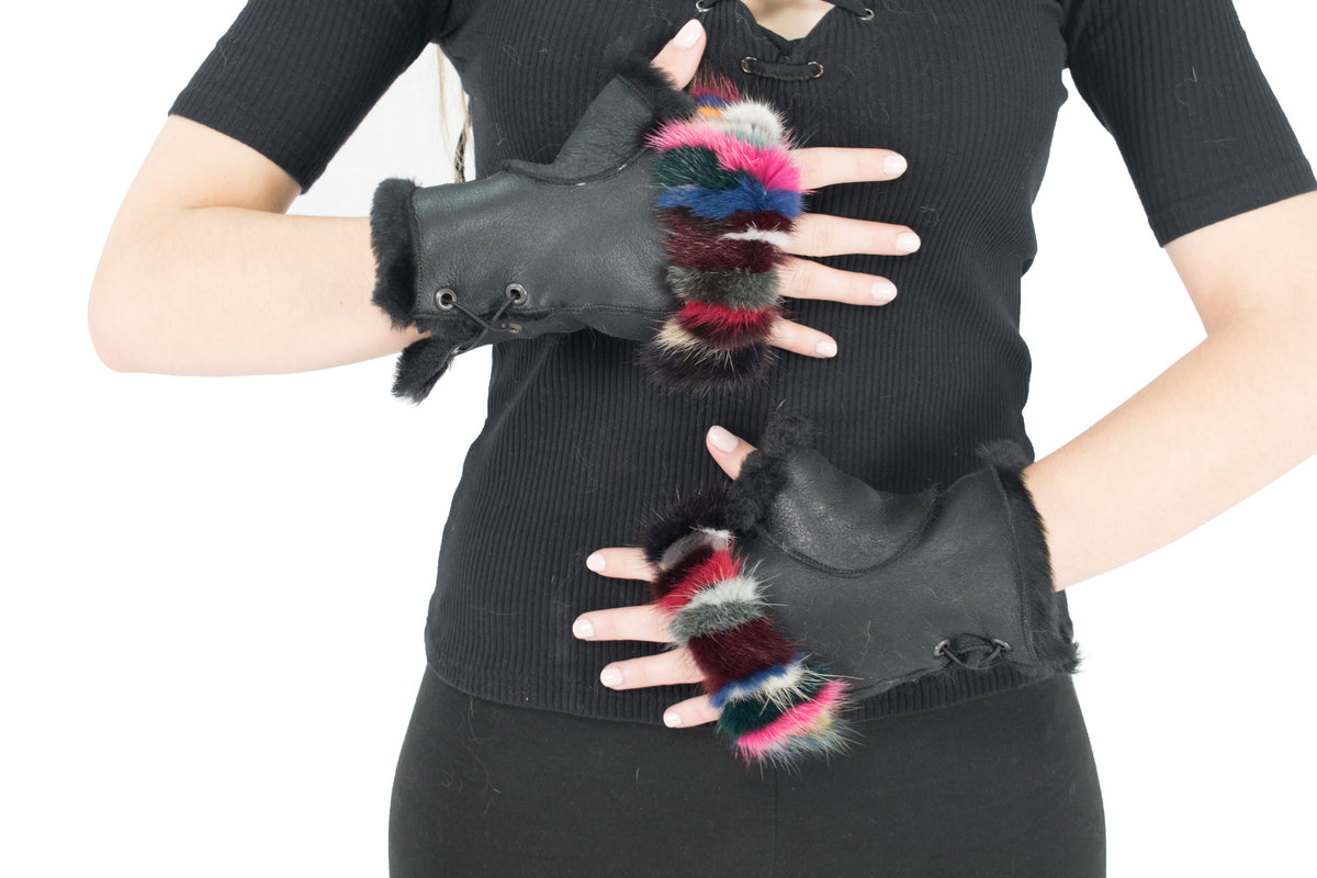 Sheepskin Gloves Fingerless In One Size, Luxury Gift Fingerless Gloves, Winter Gloves , Women Gloves , Fur gloves, Fur Accessories