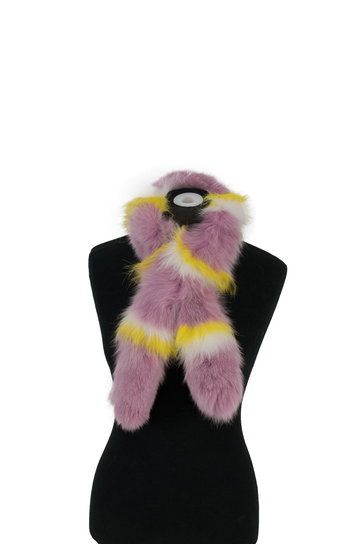 Gorgeous Pink-White-Yellow  Fox  Fur Scarf Collar