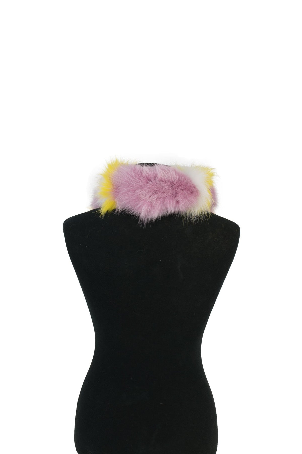 Gorgeous Pink-White-Yellow  Fox  Fur Scarf Collar