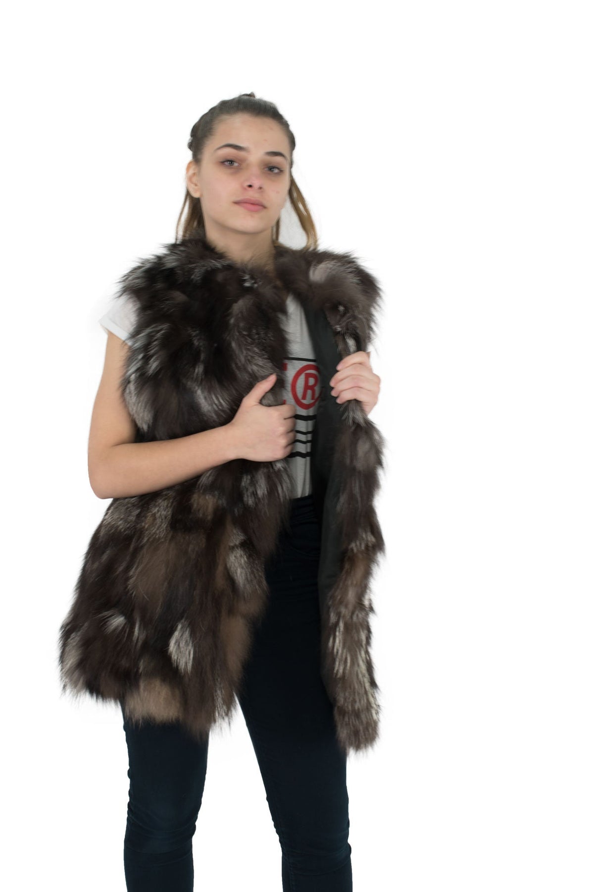 Silver Fox Vest , Top Quality Silver Fox Vest, Luxury Vest