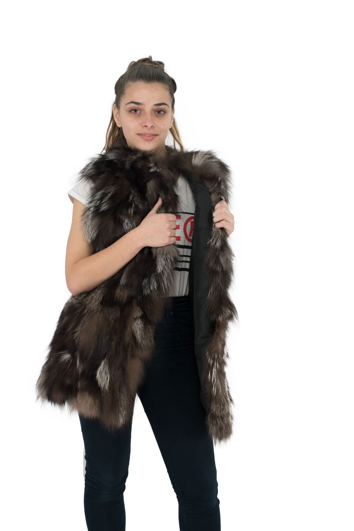 Silver Fox Vest , Top Quality Silver Fox Vest, Luxury Vest