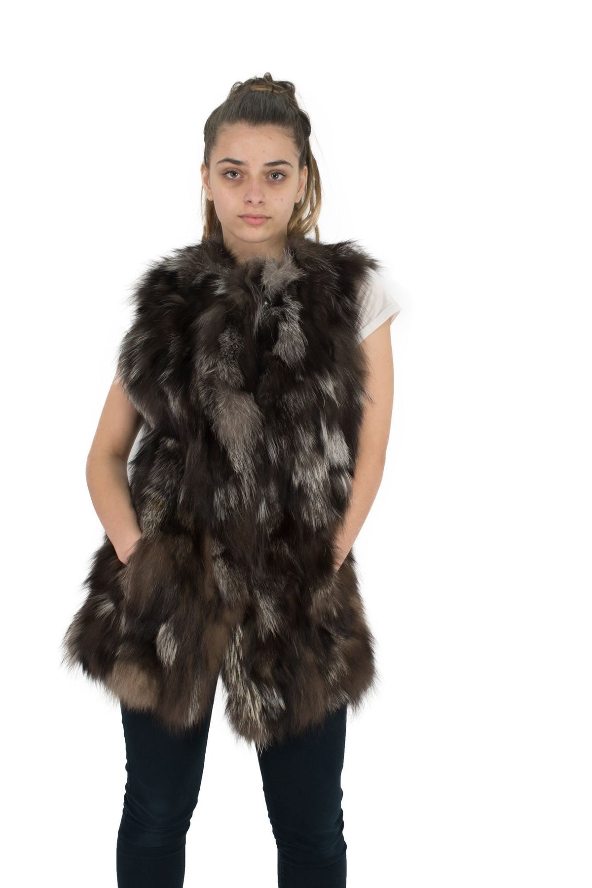 Silver Fox Vest , Top Quality Silver Fox Vest, Luxury Vest