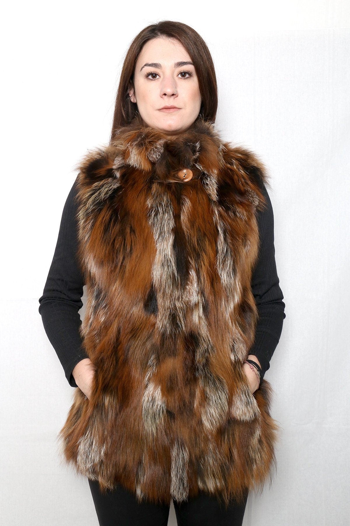 Matilda Fox Vest , Top Quality  Fox Vest, Luxury Fur Vest For Woman, New Model !!
