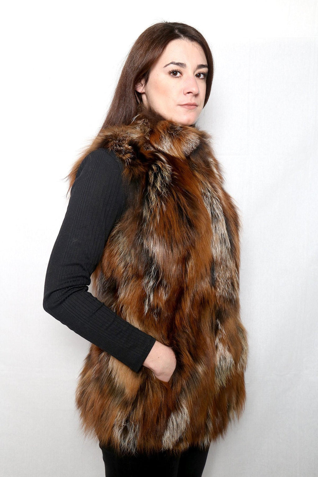 Matilda Fox Vest , Top Quality  Fox Vest, Luxury Fur Vest For Woman, New Model !!
