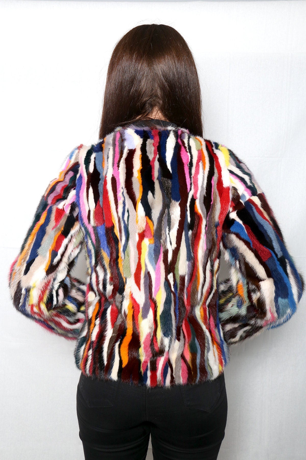 Rainbow Mink Fur Jacket. Mink jacket for woman!!