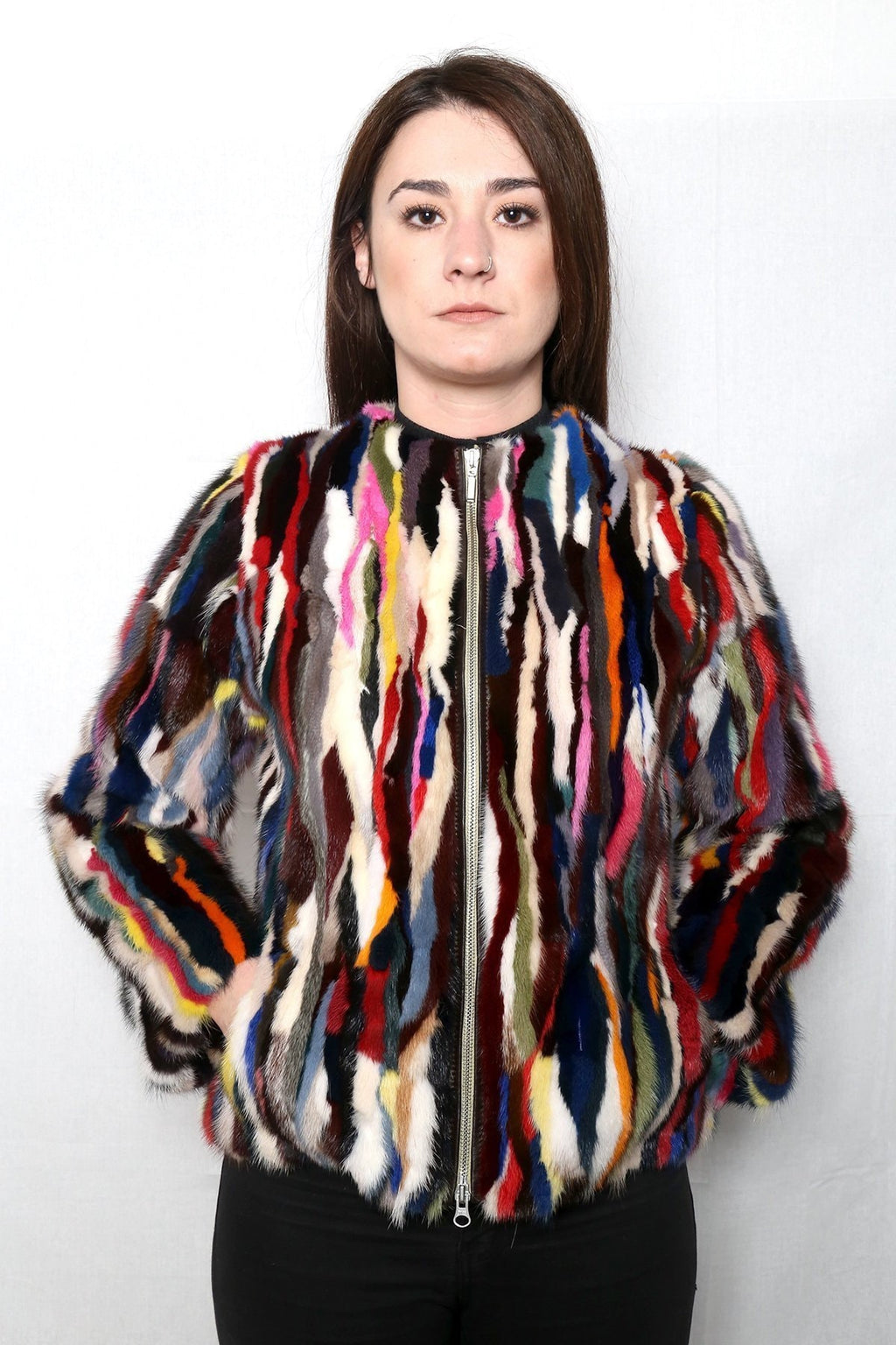 Rainbow Mink Fur Jacket. Mink jacket for woman!!