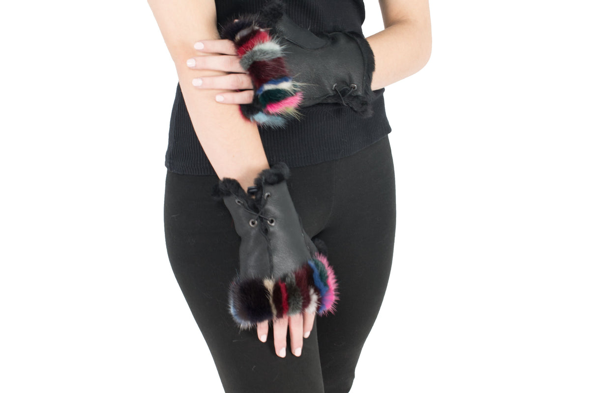 Sheepskin Gloves Fingerless In One Size, Luxury Gift Fingerless Gloves, Winter Gloves , Women Gloves , Fur gloves, Fur Accessories