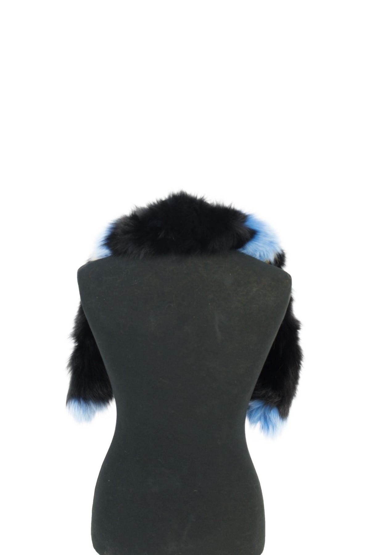 Gorgeous Black-Yellow-Blue Fox  Fur Scarf Collar