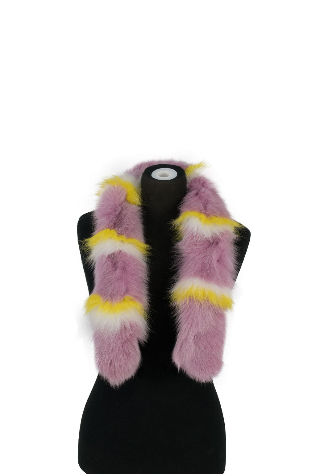 Gorgeous Pink-White-Yellow  Fox  Fur Scarf Collar