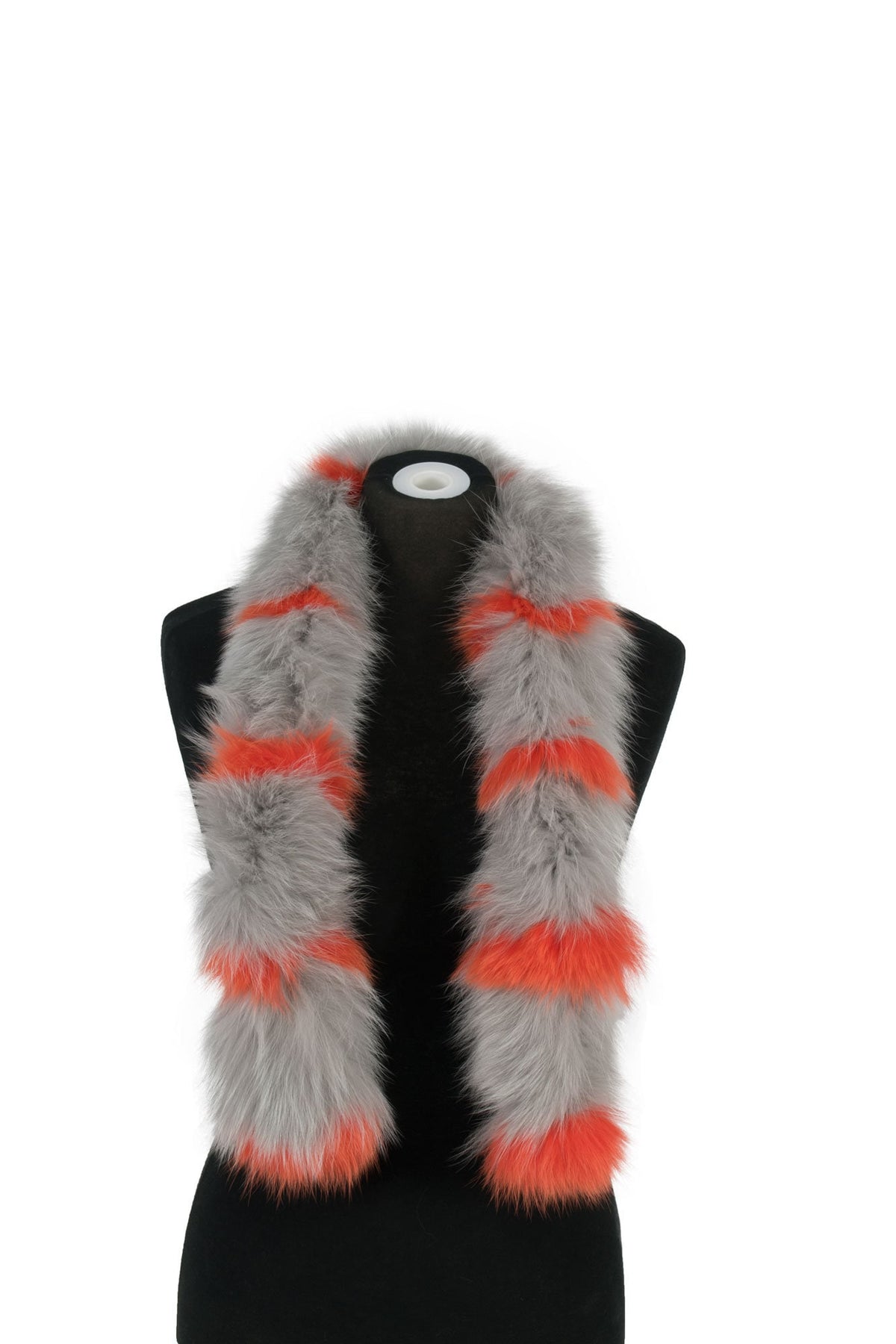 Magnifique Gray-Orange  Fox  Fur Scarf Collar