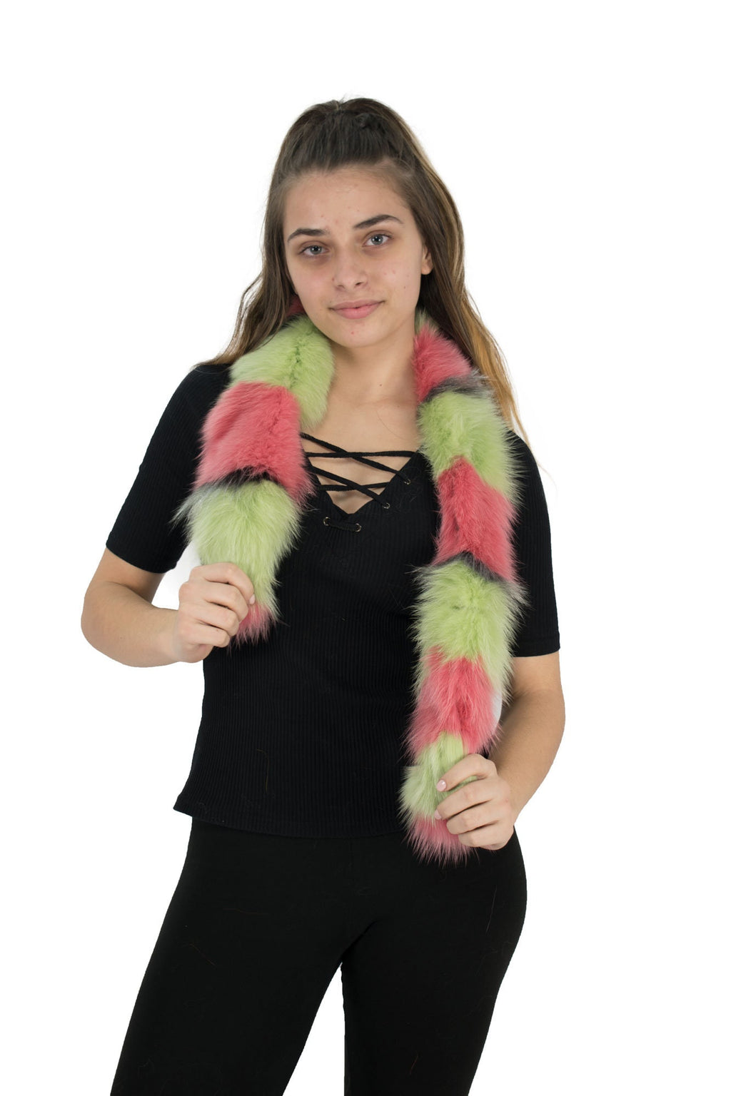 Amazing Colorful  Fox  Fur Scarf Collar