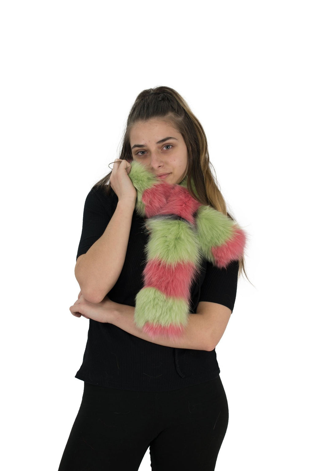 Amazing Colorful  Fox  Fur Scarf Collar